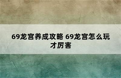 69龙宫养成攻略 69龙宫怎么玩才厉害